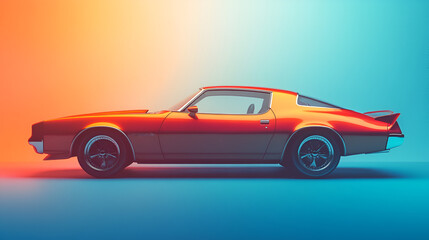 Beautiful illustration of a beautiful automobile, car, speed.