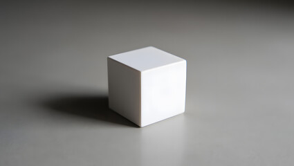 Fototapeta premium A clean white cube isolated on white background, a simple geometric shape