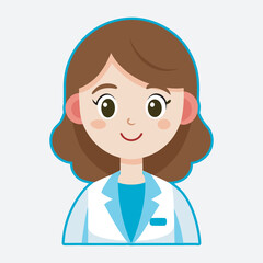 A cute  woman doctor vector art illustration 