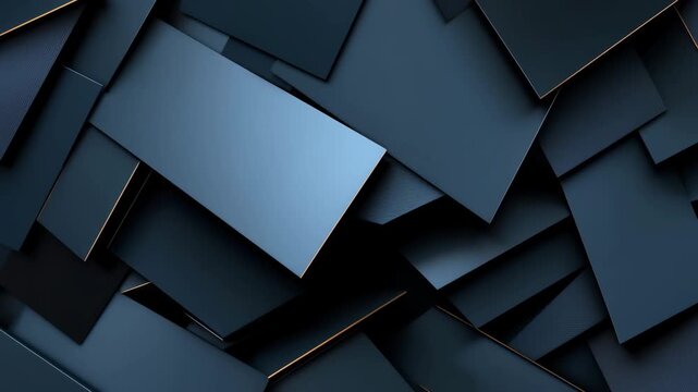 This creative arrangement showcases various black rectangles and squares layered on top of one another. The design highlights textures and shapes in an artistic manner.