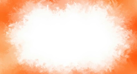 orange watercolor brush strokes lining the edge creating a border or frame on a solid white background