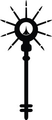 Obraz premium Ancient glowing key vector illustration scalable eps icon for digital design transparent background