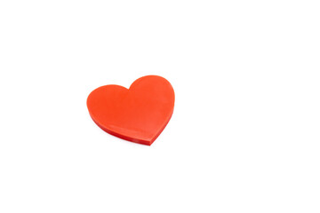 Fototapeta premium Red heart on a white background