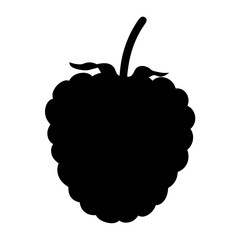 Silhouette of a blackberry displaying its unique texture and shape, minimalist design
