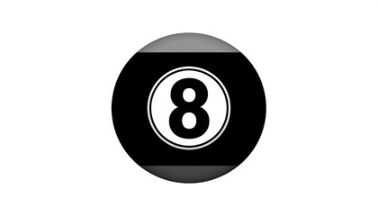 A billiard ball with the number eight, displayed against a plain white background.