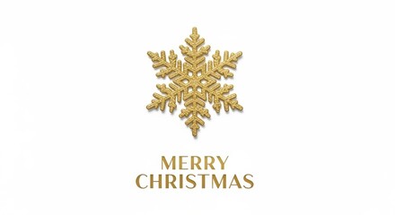 Elegant Golden Snowflake Merry Christmas Greeting Card