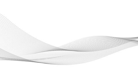 Abstract wavy lines design for modern background. This elegant, minimalist design features flowing, smooth grey lines creating a dynamic wave pattern against a pristine white background.