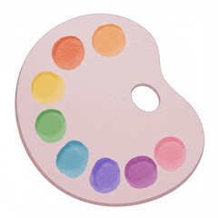Pastel Watercolor Paint Palette with Colorful Circles