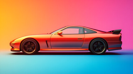 Beautiful illustration of a beautiful automobile, car, speed.