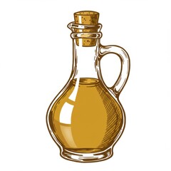 Amber Glass Oil Jug with Cork Stopper