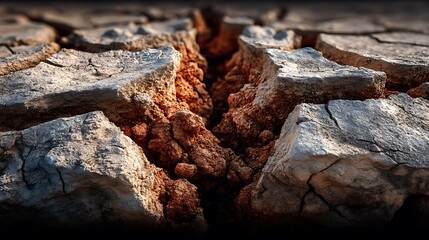 Dry desert cracked ground closeup high resolution image