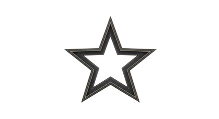 Isolated frame in the shape of a star with rustic wood details, for artwork and décor items