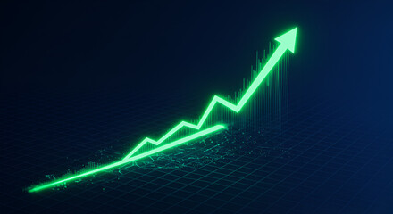 stock market graph on black