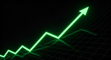 business graph with arrow