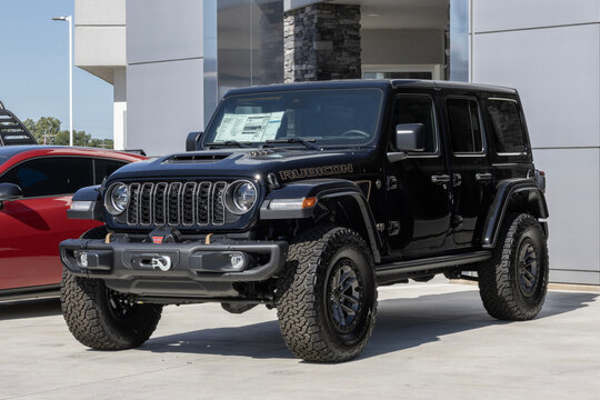 Jeep Wrangler Rubicon 392 4X4 Final Edition display. Jeep offers the Wrangler with a 6.4L SRT HEMI V8 engine. MY:2025