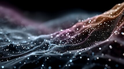 Abstract glowing particle waves high resolution image