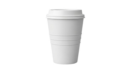Isolated paper coffee cup with lid for hot drinks to go, realistic container mockup