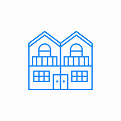 duplex house icon sign vector