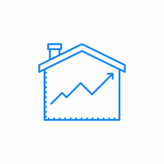 increased housing prices icon sign vector