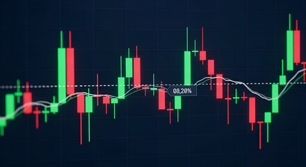 Dynamic finance dashboards: rising charts, bars, and neon trend lines