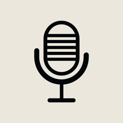 Simple Microphone Icon Podcast, Recording, Audio, Voice, Broadcast