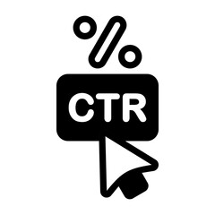 CTR Optimization Semi Solid Vector Icon