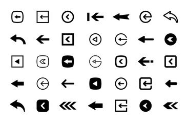 Left direction arrows icon set
