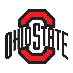 Ohio State University Logo Vector Design,Classic Ohio State Emblem Illustration,Red and Gray Ohio State Symbol Graphic,College Sports Team Ohio State Logo,Ohio State Athletic Logo Artwork