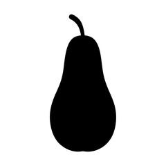Silhouette of a ripe pear, a simple yet elegant monochrome illustration