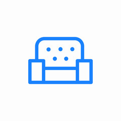 single couch furniture icon sign vector