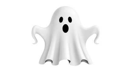 Isolated spooky ghost with arms floating mysteriously, a Halloween symbol for trick or treat