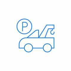 tow car enforced icon sign vector