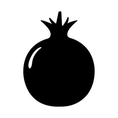 A striking silhouette of a pomegranate with a unique top design