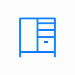 wardrobe cabinet shelves icon sign vector