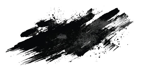 ink brushstroke on white background with visible splashes for watercolor style effect. grunge isolated on white background,	