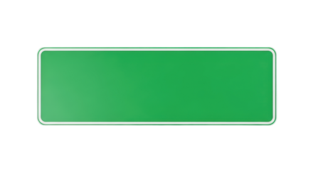 Isolated Green Road Sign, Directional Roadside Billboard, Guidepost for Highway and City Streets
