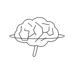 Abstract brain with orbit lines, representing global knowledge, science, and artificial intelligence ideas.