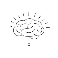 Abstract brain with radiant rays, symbolizing bright ideas, innovation, and intelligence concepts.