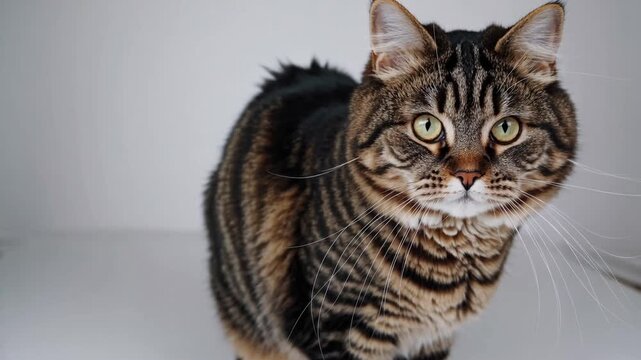 curious curiosity inquisitive cat feline kitty kitten pet animal standing sideways profile 