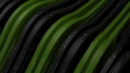 Abstract background with green and black wavy lines, creating a modern and dynamic texture for graphic design and creative projects