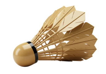 Isolated badminton shuttlecock for sports and training, used in singles and doubles games