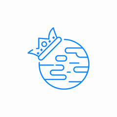 planet crown universe icon sign vector