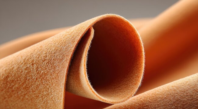 Close-up of folded, light orange fabric