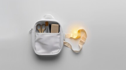 Travel light and stay organized with this stylish minimalist white toiletry bag, perfect for weekend getaways and essential care on the go