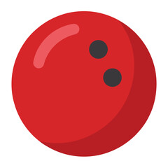 Bowling Ball Close Up Flat Vector Illustration