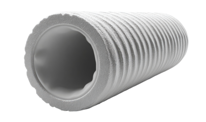 White cylindrical object with spiral grooves
