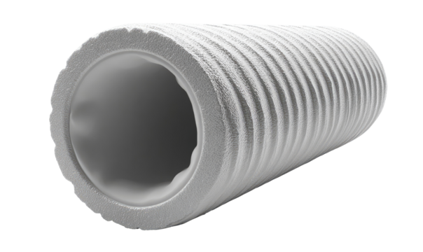 White cylindrical object with spiral grooves