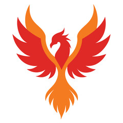 Tribal Phoenix Fiery Wings Tattoo Vector Art