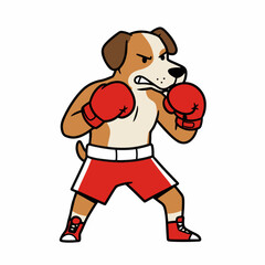 Determined boxer dog ready for championship fight, showing strength and competitive spirit