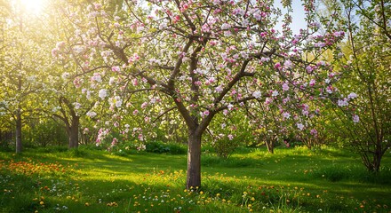 Fototapeta premium Springtime Apple Orchard Blossoms.